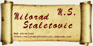Milorad Staletović vizit kartica